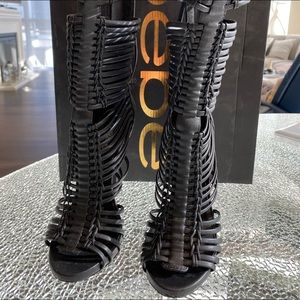 Mid Calf Black Boots Size 6